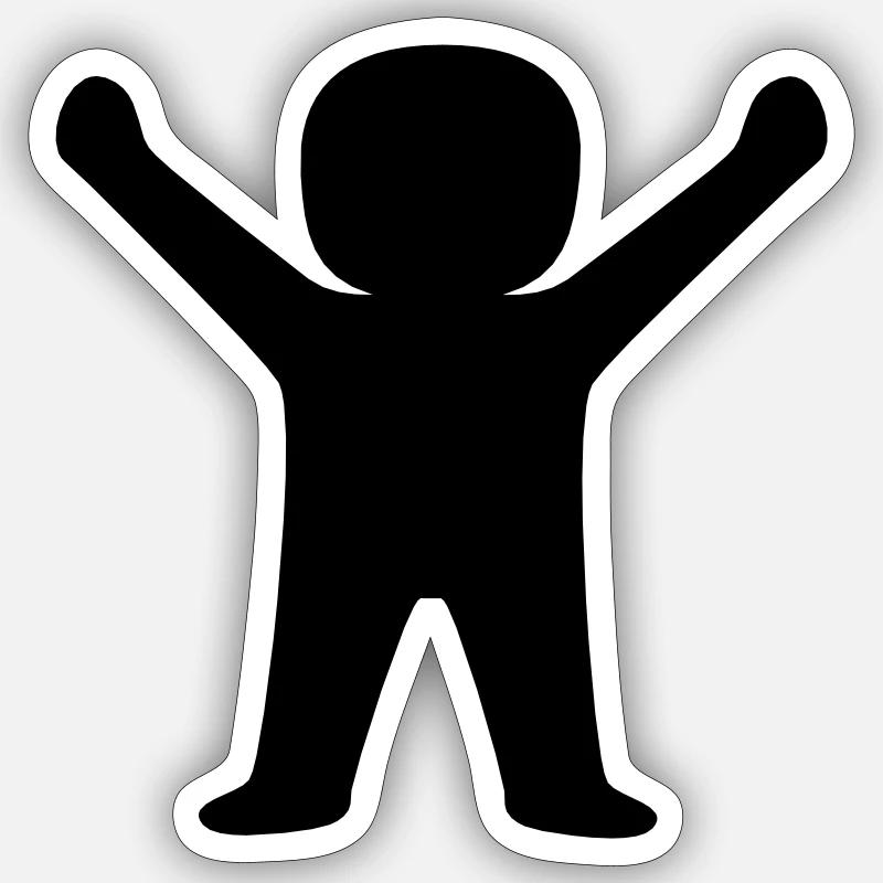 Conception d’illustration masculine heureuse - Sticker taille S (10 x 10 cm) - blanc mat