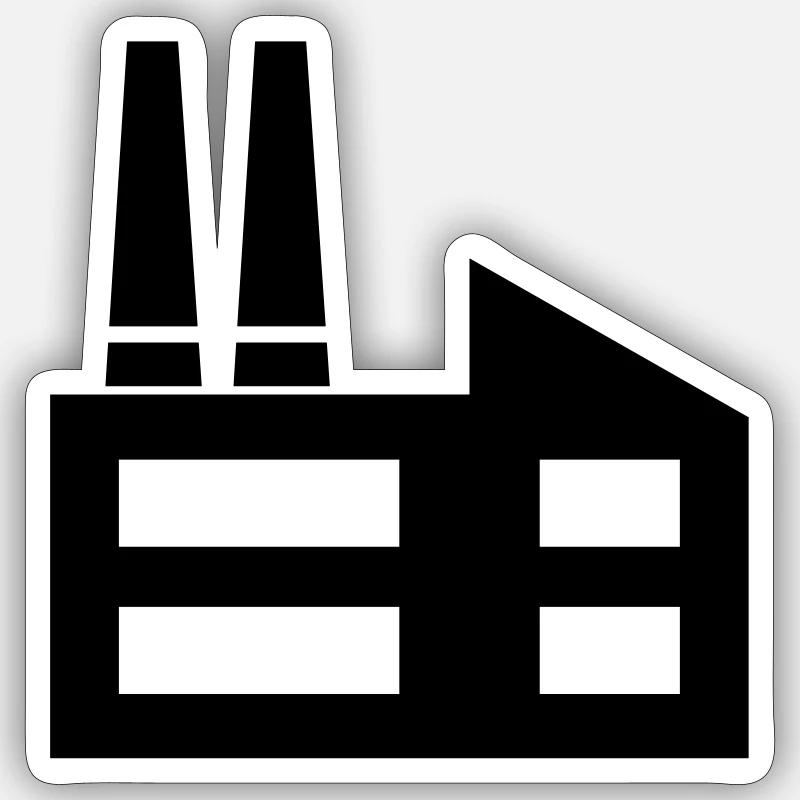 Usine - Sticker taille S (10 x 10 cm) - blanc mat