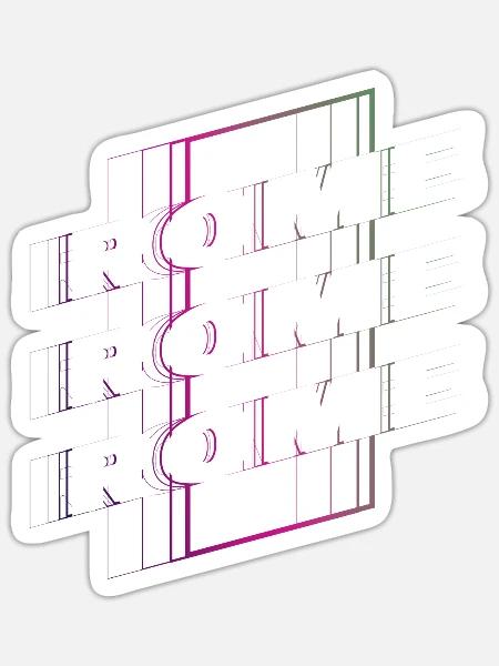 Rom Rome Italien Stadt Schrift Skyline Heimat - Sticker Größe S (10 x 10 cm) - Mattweiß