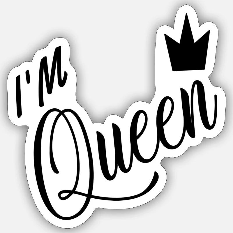 I M QUEEN - Sticker taille S (10 x 10 cm) - blanc mat