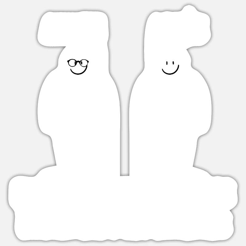 avant après - Sticker taille S (10 x 10 cm) - blanc mat