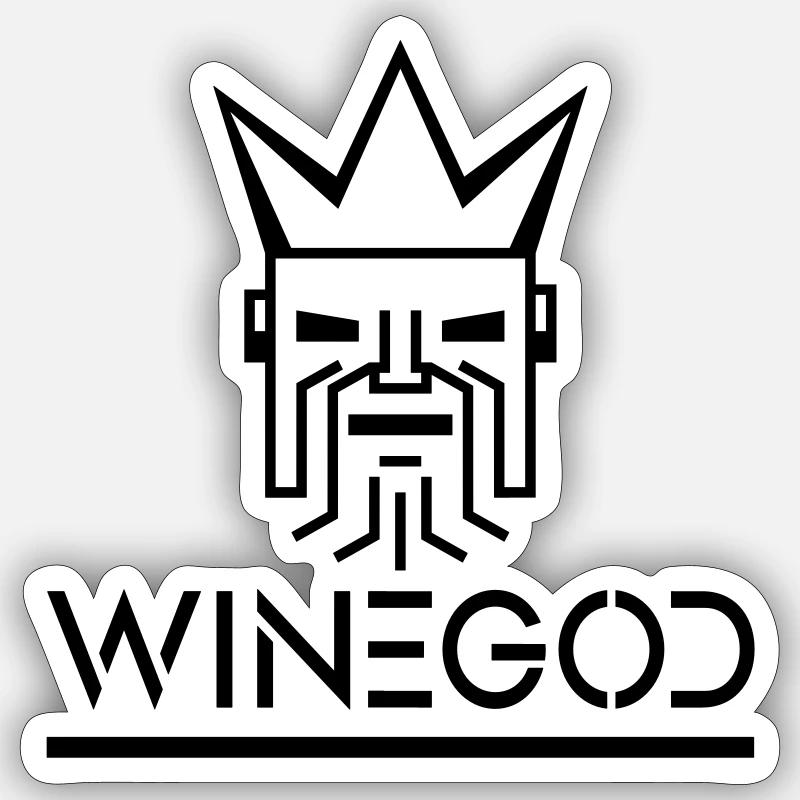 Winegod - Sticker size S (10 x 10 cm) - white matte