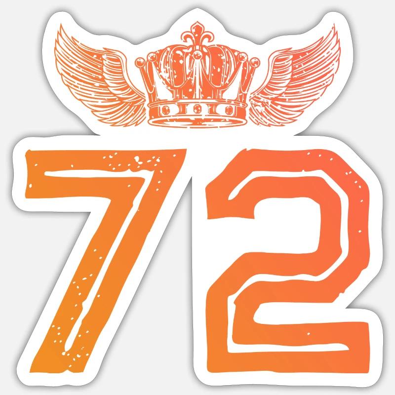 72 Couronne numérique - Sticker taille S (10 x 10 cm) - blanc mat