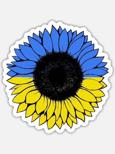 Sunflower Ukraine Sonnenblume - Sticker Größe S (10 x 10 cm) - Mattweiß