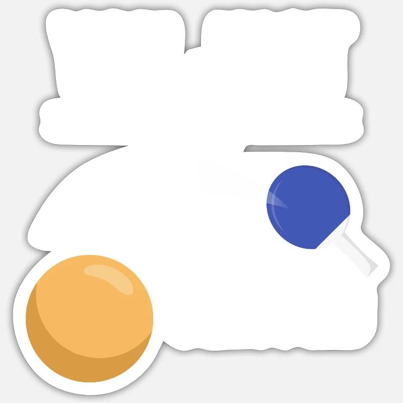 Ihnen wurde gerade eine Tischtennis-Geschenkidee serviert - Sticker Größe S (10 x 10 cm) - Mattweiß