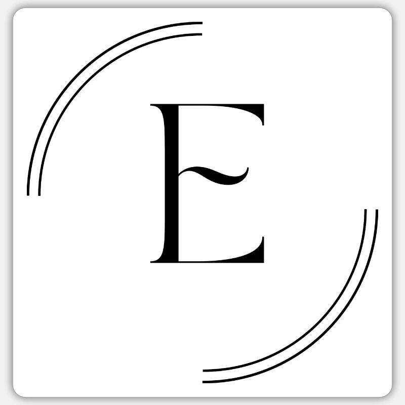 Buchstabe E - Sticker Größe S (10 x 10 cm) - Mattweiß