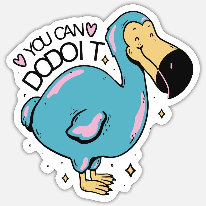 DODO YOU CAN DODO IT - Sticker Größe S (10 x 10 cm) - Mattweiß