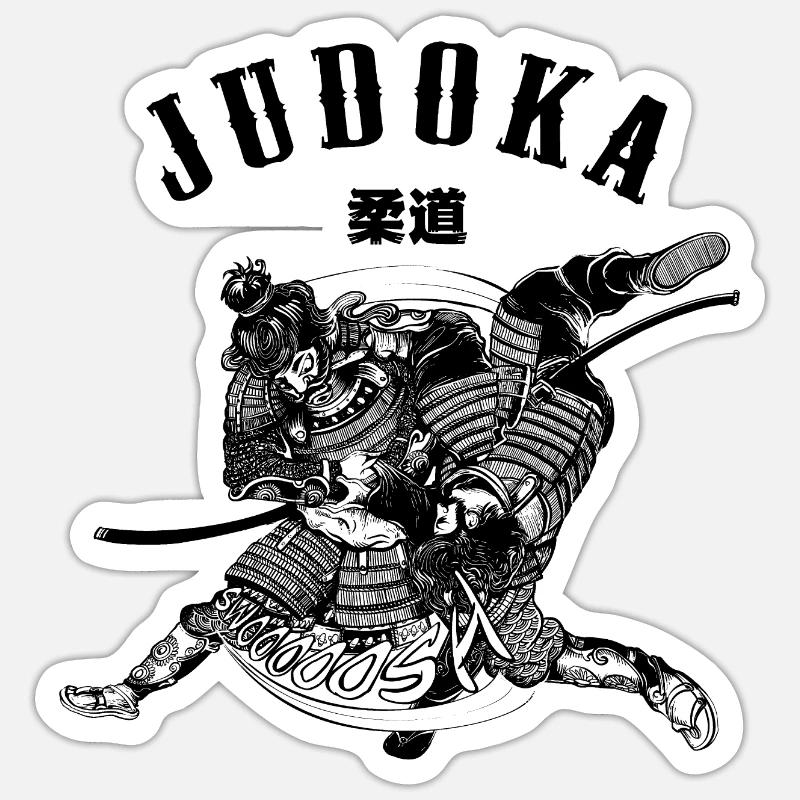 Judo Samurai - Sticker size S (10 x 10 cm) - white matte