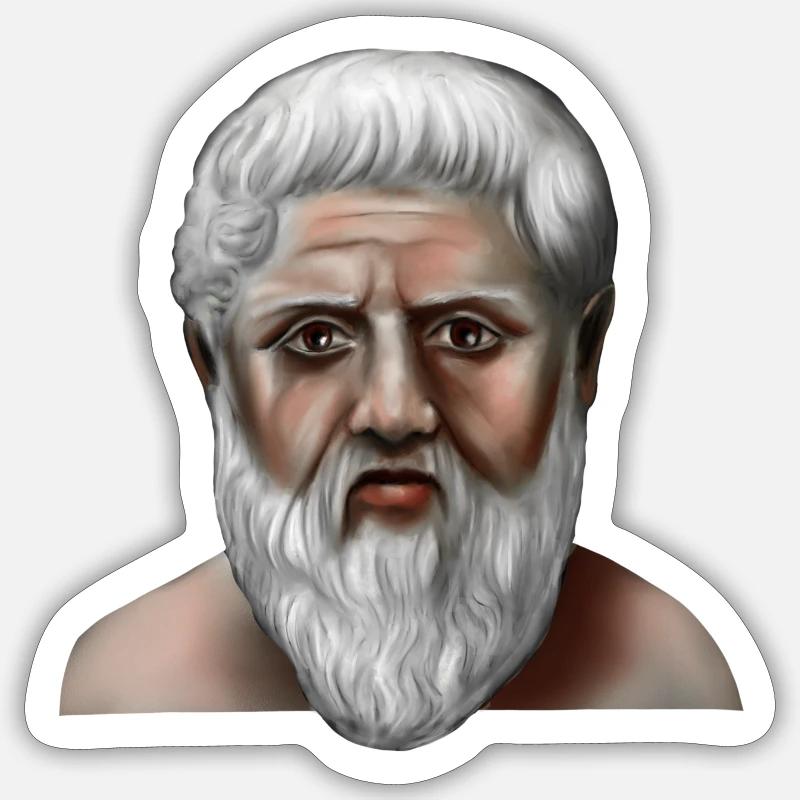 Platon Griechischer Philosoph - Sticker Größe S (10 x 10 cm) - Mattweiß
