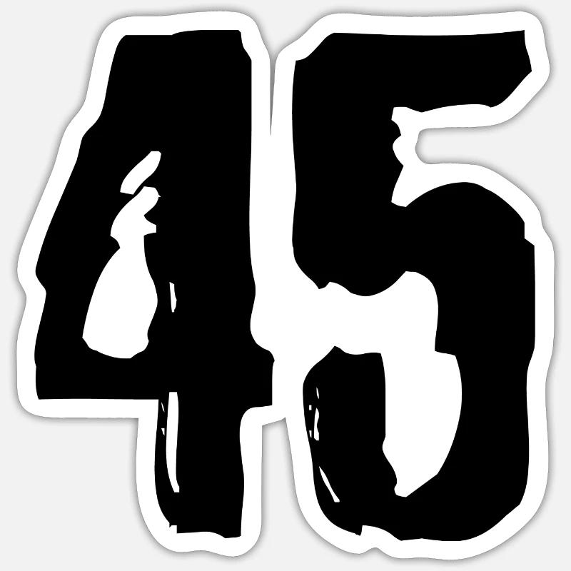 Maillot à 45 chiffres - Sticker taille S (10 x 10 cm) - blanc mat