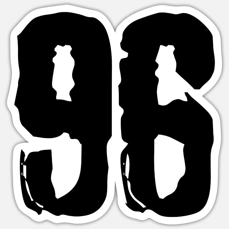 Maillot à 96 numéros - Sticker taille S (10 x 10 cm) - blanc mat