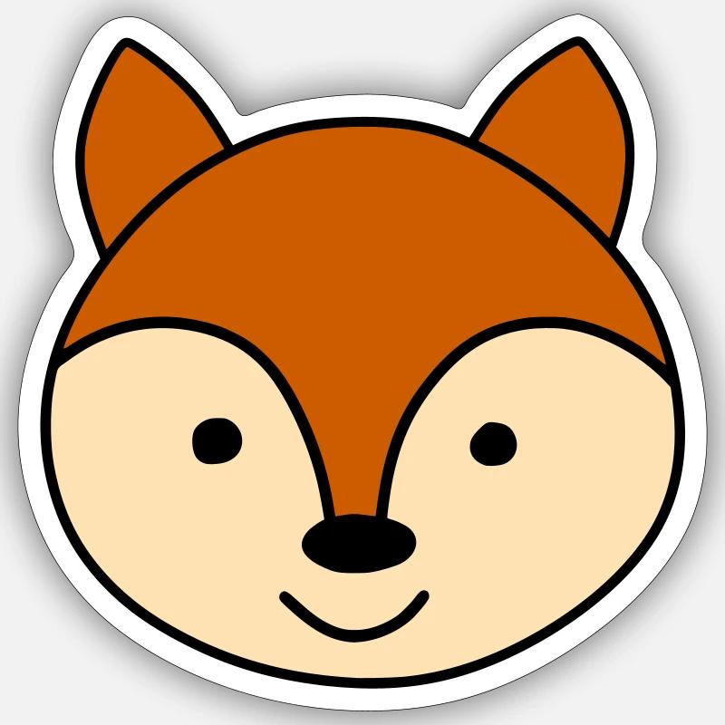 Renard mignon - Sticker taille S (10 x 10 cm) - blanc mat