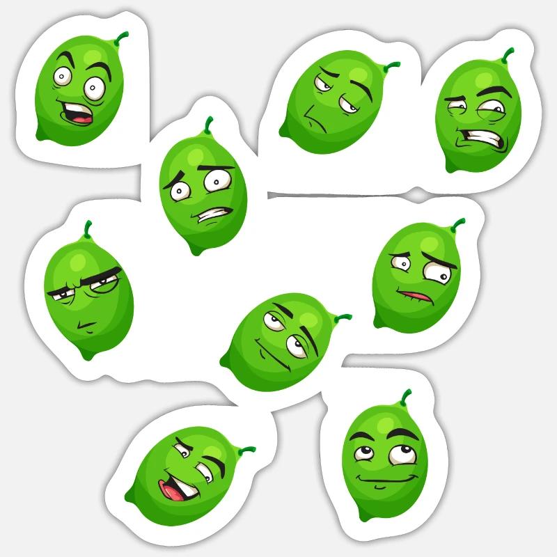 Limette - Sticker Größe S (10 x 10 cm) - Mattweiß