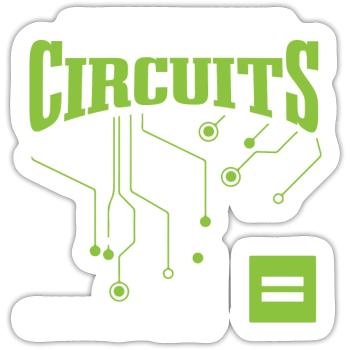 Distrait par les circuits Electrician Electric - Sticker taille S (10 x 10 cm) - blanc mat - Devant