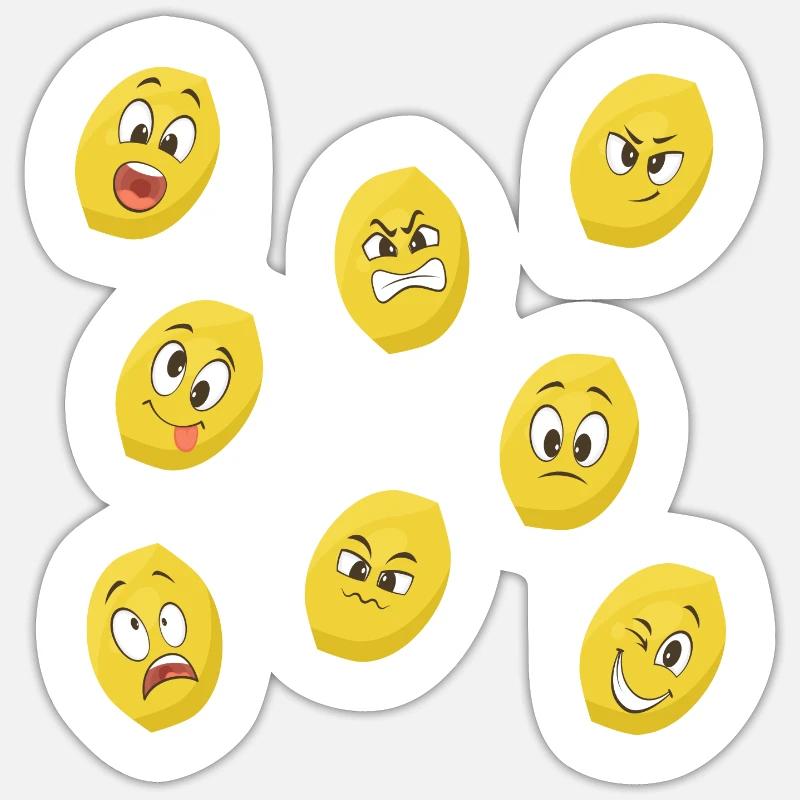 Lemon - Sticker size S (10 x 10 cm) - white matte