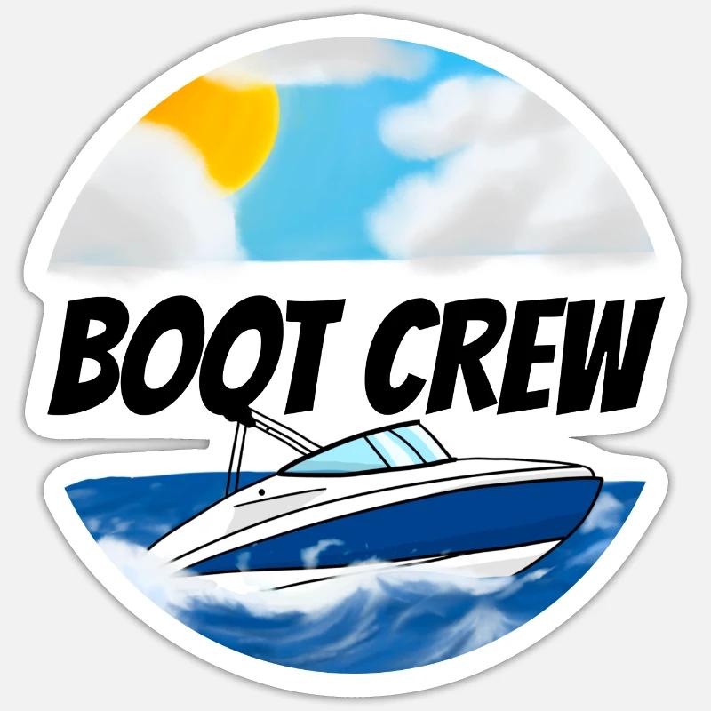 Boot crew Motorboot Sticker Größe S (10 x 10 cm)
