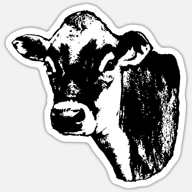 Jersey Cow (support blanc) - Sticker taille S (10 x 10 cm) - blanc mat
