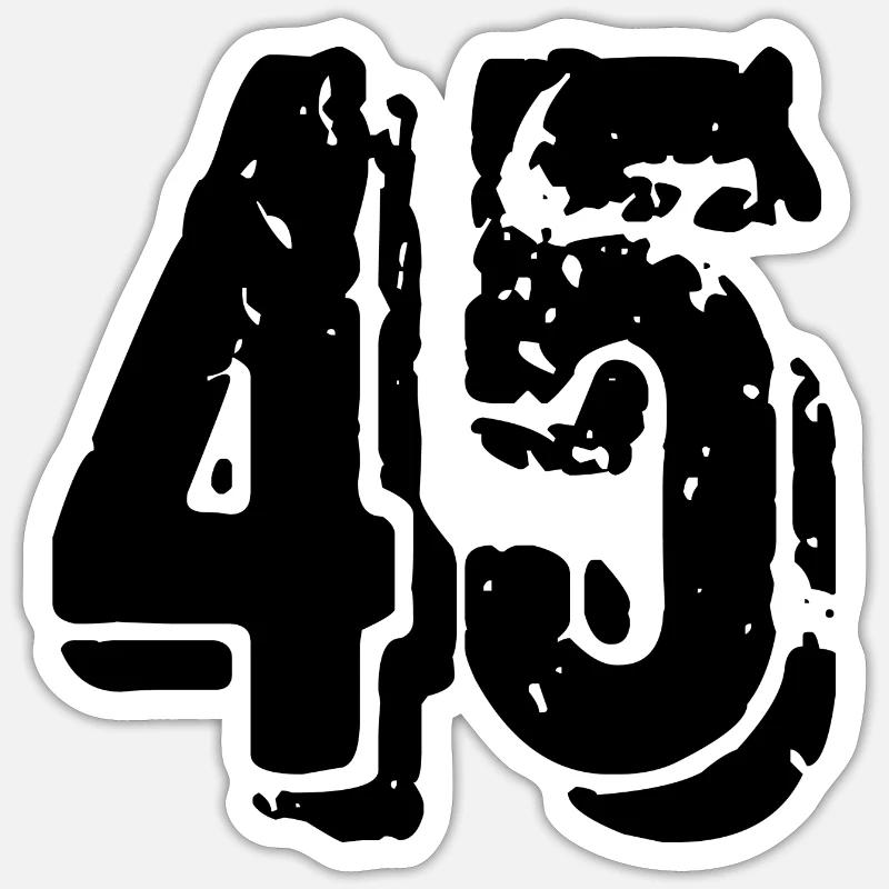 Maillot à 45 chiffres - Sticker taille S (10 x 10 cm) - blanc mat