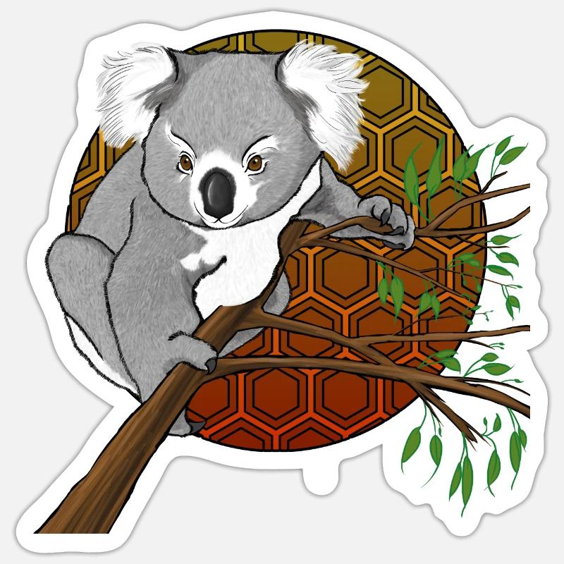 Koala - Sticker taille S (10 x 10 cm) - blanc mat