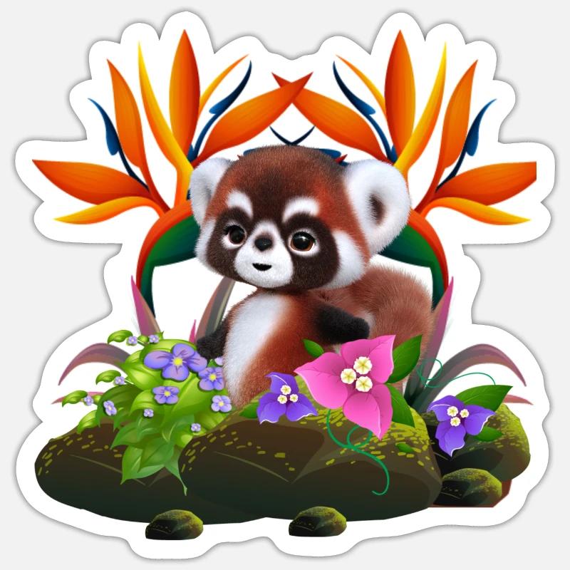 Mignon bébé à fourrure - Sticker taille S (10 x 10 cm) - blanc mat