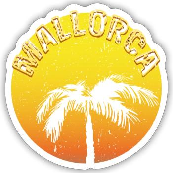 MALLORCA Claim rund - Sticker Größe S (10 x 10 cm) - Mattweiß - Vorne