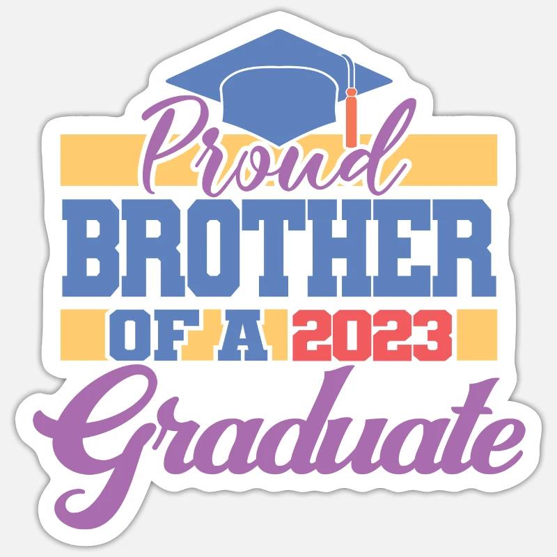 Stolzer Bruder eines Abschlussgeschenks 2023 - Sticker Größe S (10 x 10 cm) - Mattweiß