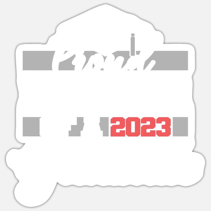 Stolzer Bruder eines Abschlussgeschenks 2023 - Sticker Größe S (10 x 10 cm) - Mattweiß