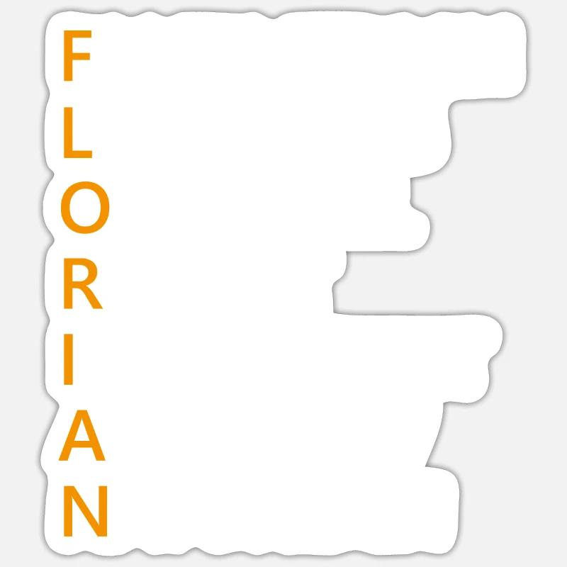 Florian Name Geschenk - Sticker Größe S (10 x 10 cm) - Mattweiß