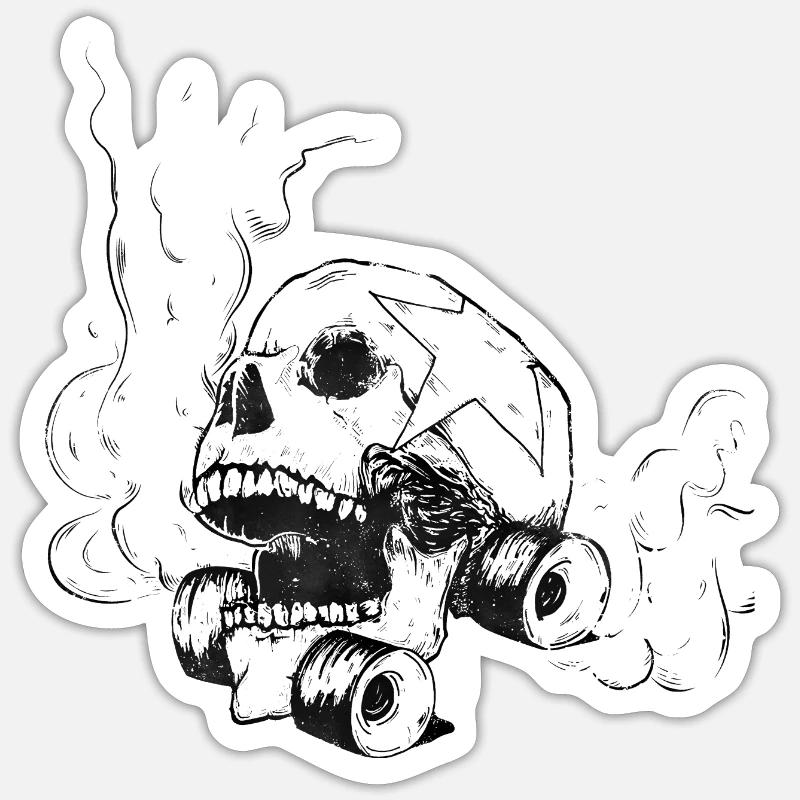 Roller Derby Skull Sticker taille S (10 x 10 cm)