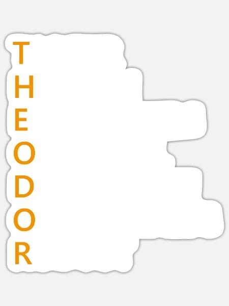 Theodor Name Geschenk - Sticker Größe S (10 x 10 cm) - Mattweiß