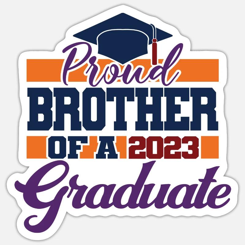 Stolzer Bruder eines Abschlussgeschenks 2023 Sticker Größe S (10 x 10 cm)