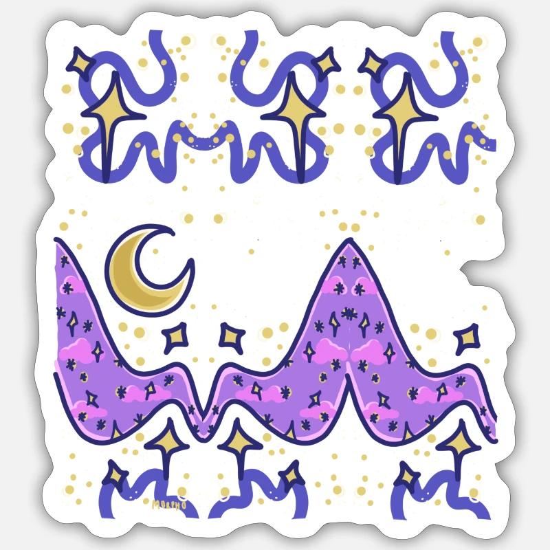 Ciel nocturne funky Sticker taille S (10 x 10 cm)