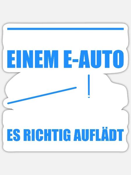 Eauto Gegner Elektroauto E-Mobilität Geschenk - Sticker Größe S (10 x 10 cm) - Mattweiß