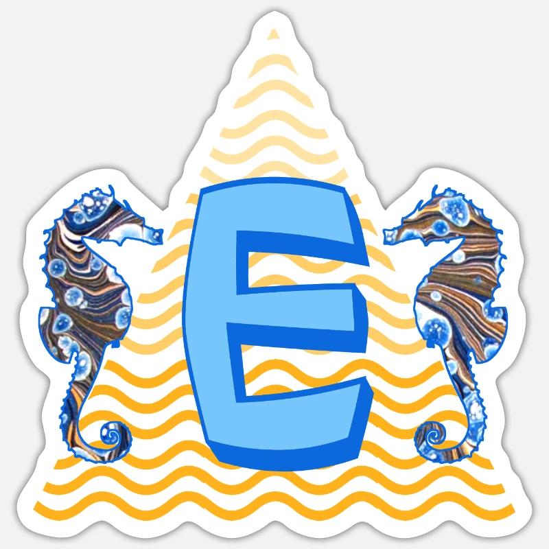 seepferdchen e 262 e - Sticker Größe S (10 x 10 cm) - Mattweiß