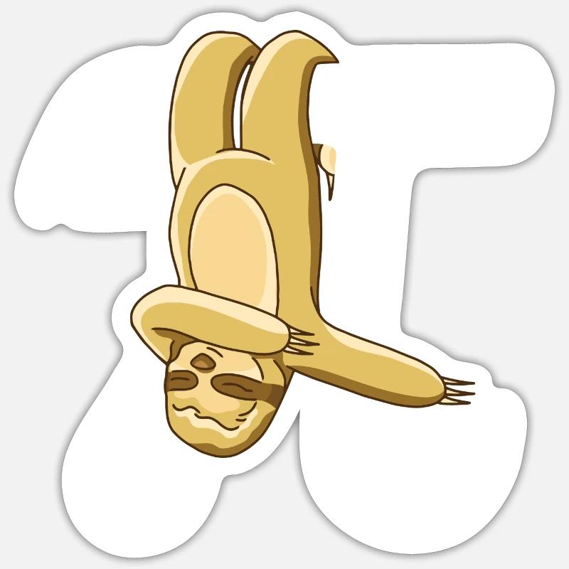 Math Sloth Pi - Sticker Größe S (10 x 10 cm) - Mattweiß