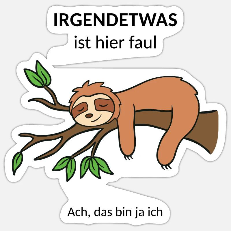 Faultier - Sticker Größe S (10 x 10 cm) - Mattweiß