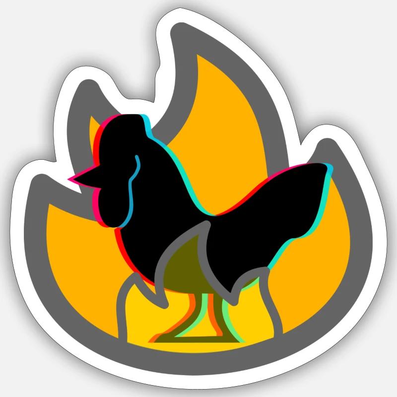 KENNR1CH POULET FEU MERCH Sticker taille S (10 x 10 cm)