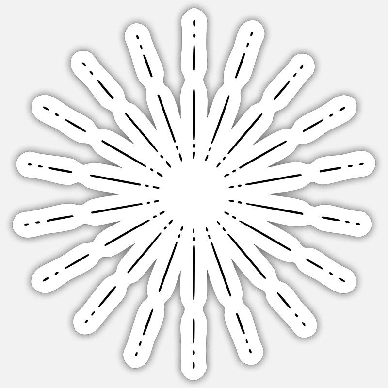 Étoile de Mandala - Sticker taille S (10 x 10 cm) - blanc mat