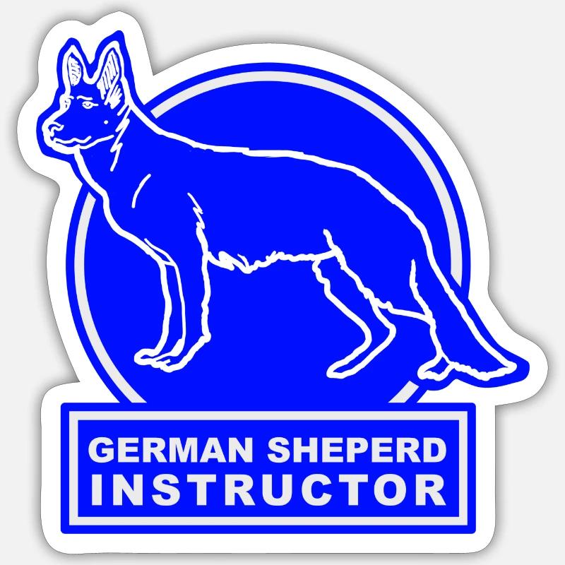 German Shepard Instructor blue Sticker Größe S (10 x 10 cm)