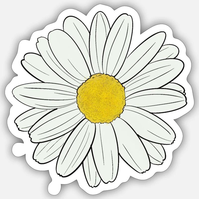 Gänseblümchen - Sticker Größe S (10 x 10 cm) - Mattweiß