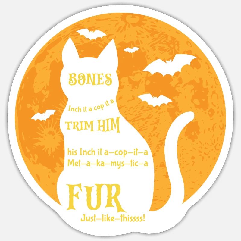 Halloween Cat Witch - Sticker size S (10 x 10 cm) - white matte