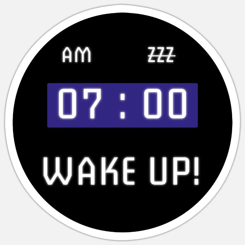 Alarm clock - Sticker size S (10 x 10 cm) - white matte