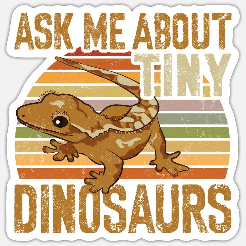 Kronengecko Eidechse Reptil Herpetologe - Sticker Größe S (10 x 10 cm) - Mattweiß