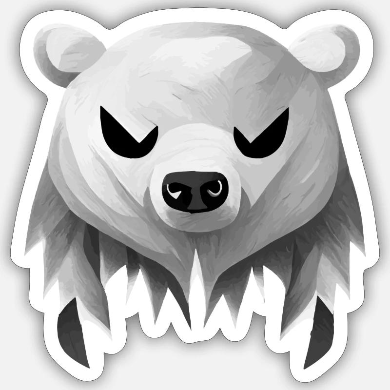 Bär C.C. - Sticker Größe S (10 x 10 cm) - Mattweiß