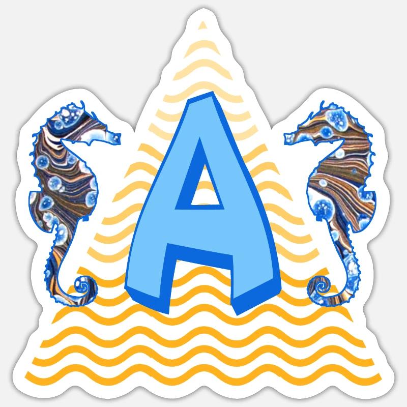 seepferdchen e 262 a - Sticker Größe S (10 x 10 cm) - Mattweiß