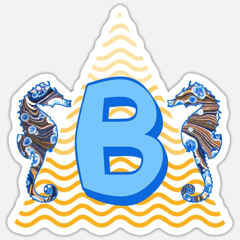 hippocampe e 262 b - Sticker taille S (10 x 10 cm) - blanc mat