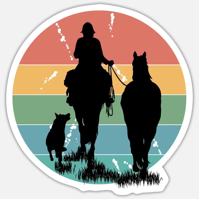 Pferde Heeler Sundown Sticker Größe S (10 x 10 cm)