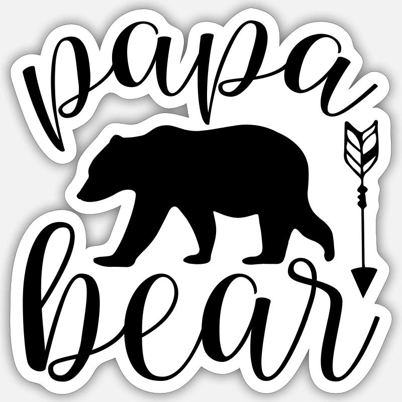 papa bear - Sticker Größe S (10 x 10 cm) - Mattweiß