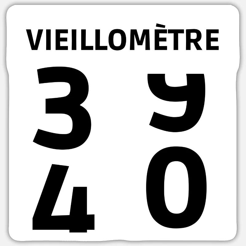 anniversaire 40 ans - Sticker taille S (10 x 10 cm) - blanc mat