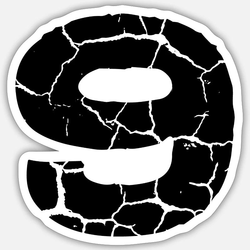 Maillot à 9 chiffres - Sticker taille S (10 x 10 cm) - blanc mat